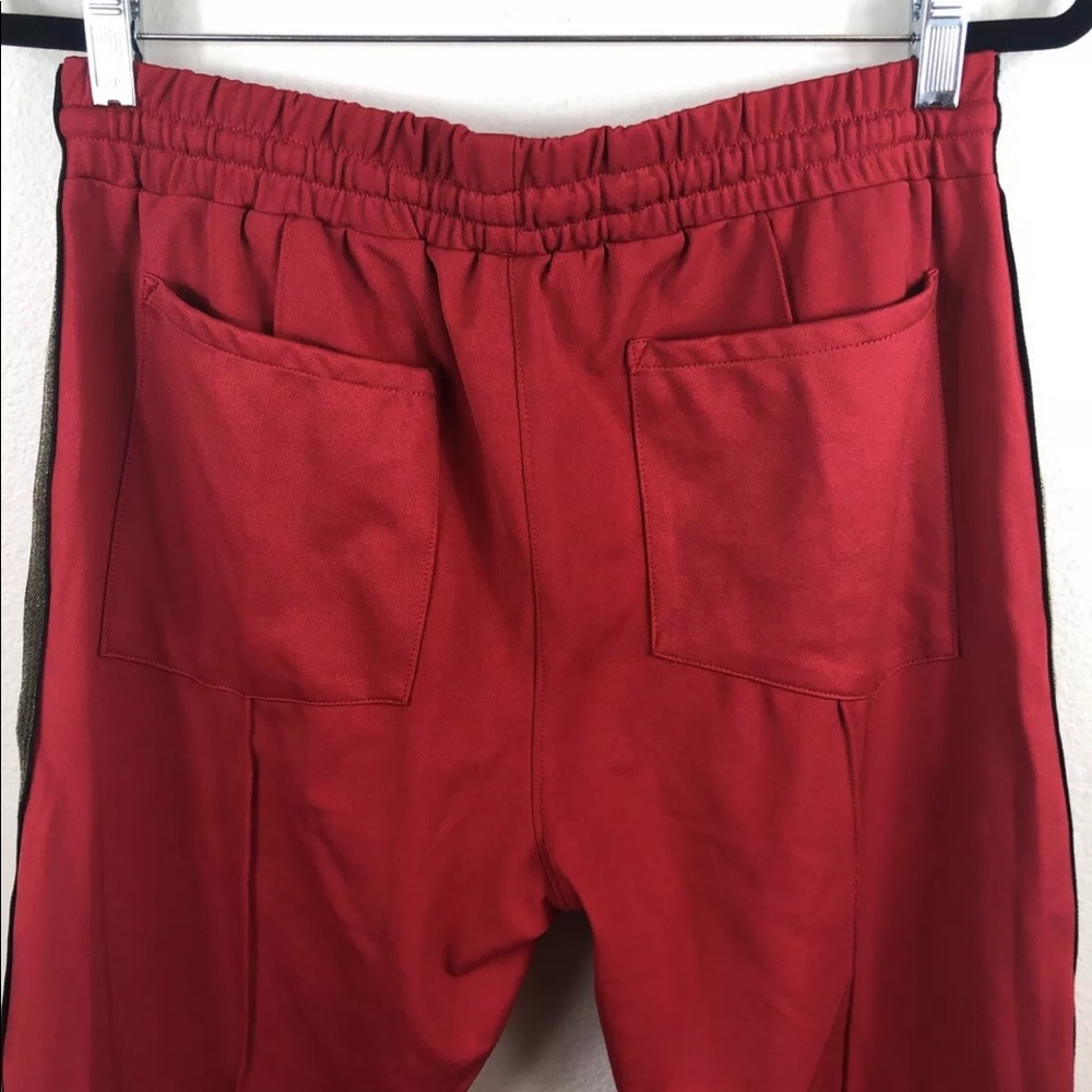 RHUDE Red Rayon Gold Side Stripe Traxedo Pants Med - Picture 8 of 11